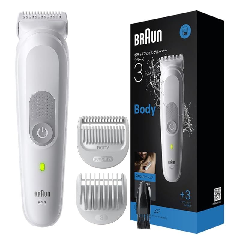 【新着商品】ブラウン シリーズ３ ボディ＆フェイスグルーマー BG3530 トリマー コーム2種 掃除用ブラシ