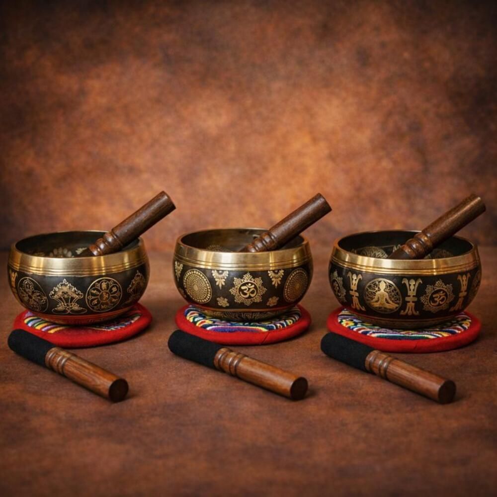 ネパール製 シンギングボウル おりん 7メタル 直径11.5cm ガネーシャ