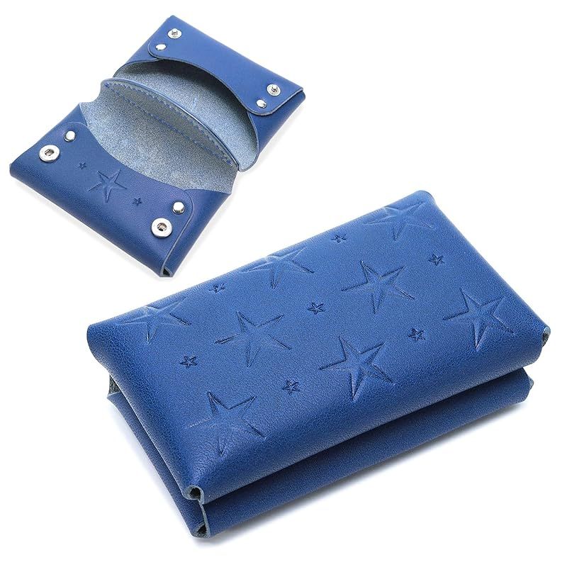 新着商品】マルチケース ダブルポケット スタースタンプ ブルー