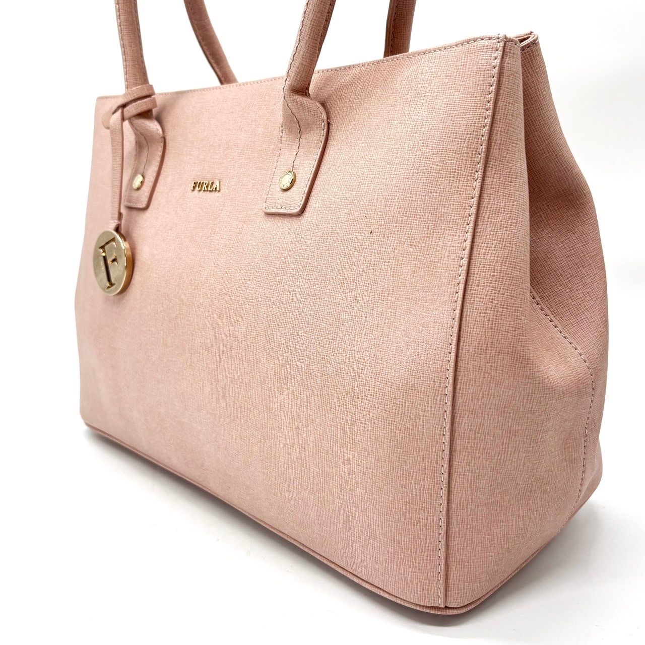良品】FURLA フルラ ハンドバッグ トート サフィアーノレザー ピンク 