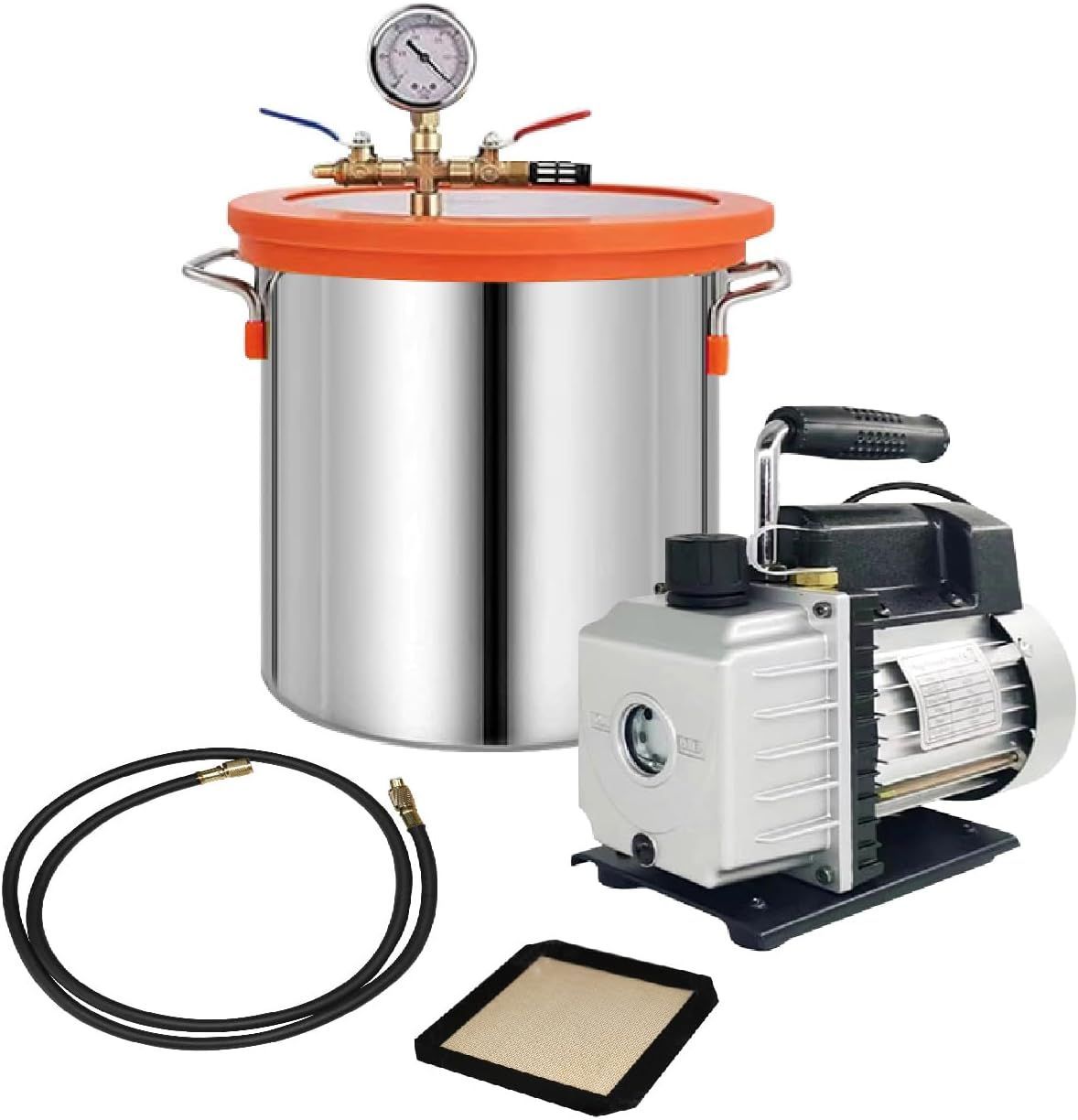 真空チャンバーキット 真空ポンプ 12L 真空ポンプセット 樹脂脱気真空