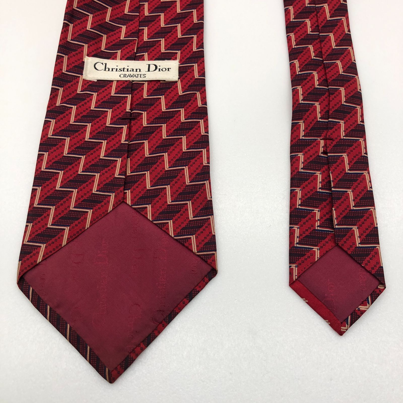 Christian Dior シルクネクタイ ロゴグラム レッド Christian Dior ネクタイ シルク 絹 レッド 赤 クリスチャンディオール