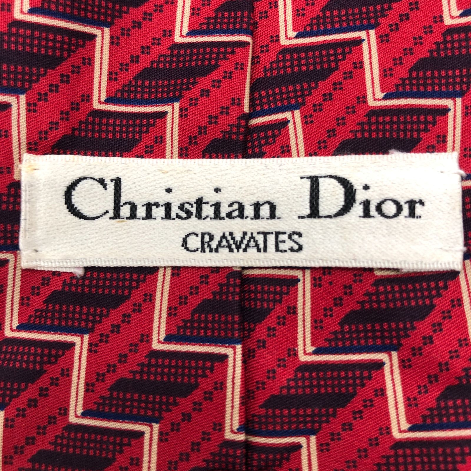 Christian Dior ネクタイ シルク 絹 レッド 赤 クリスチャンディオール