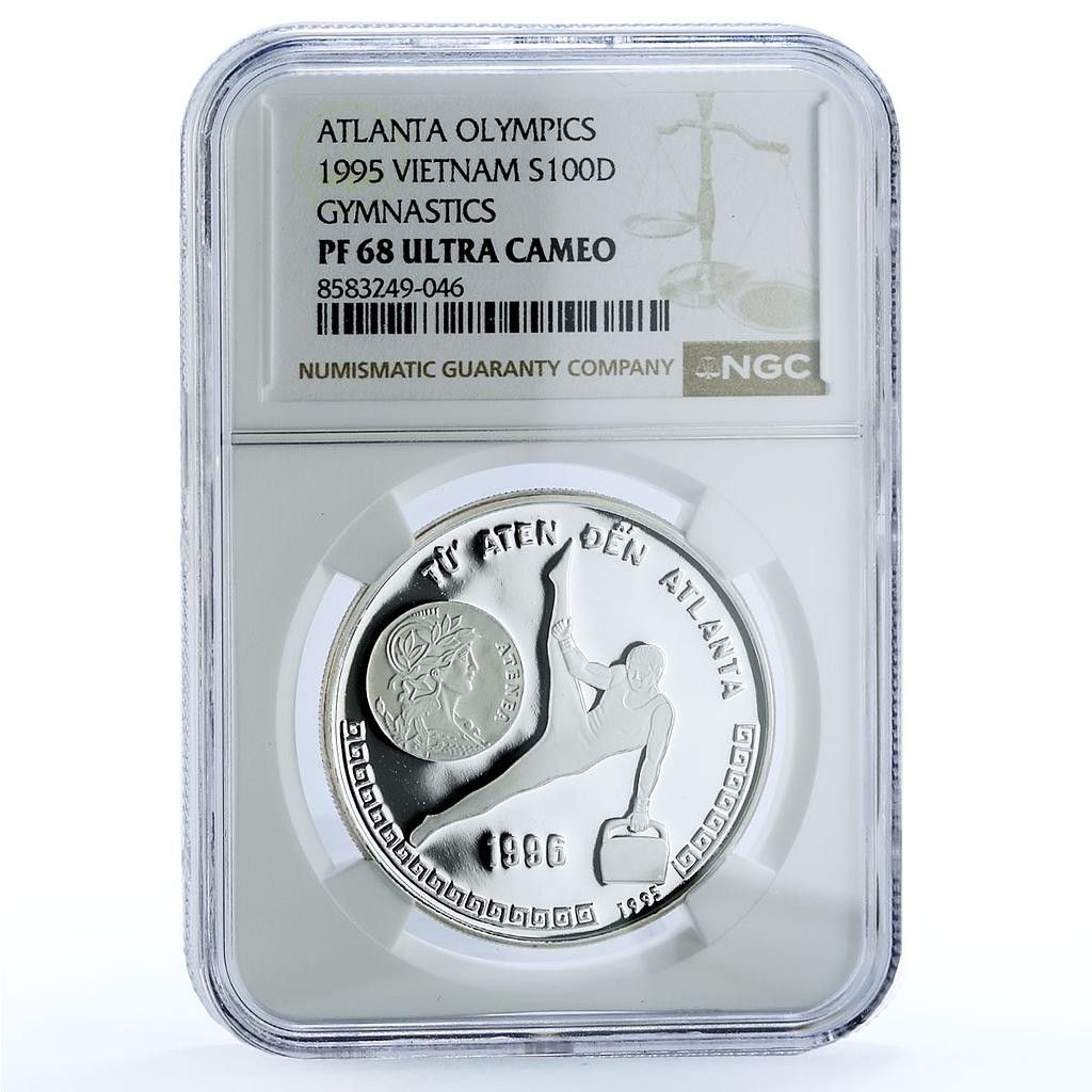 ベトナム 100ドン 体操選手 アトランタオリンピック KM-47 PF 69 NGC