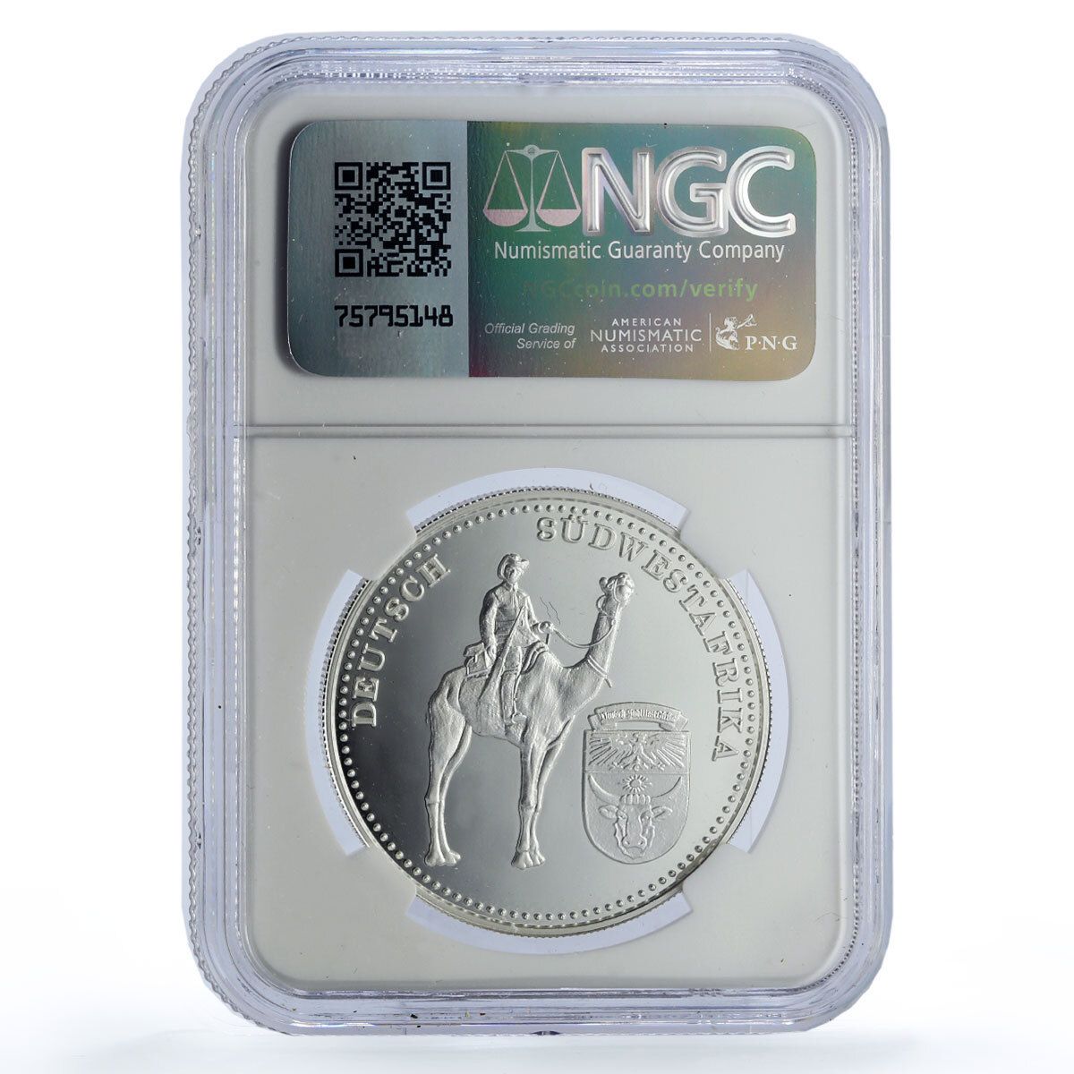 パラオ 5ドル ドイツ南西アフリカ ラクダの歴史 PF70 NGC銀貨 1999年