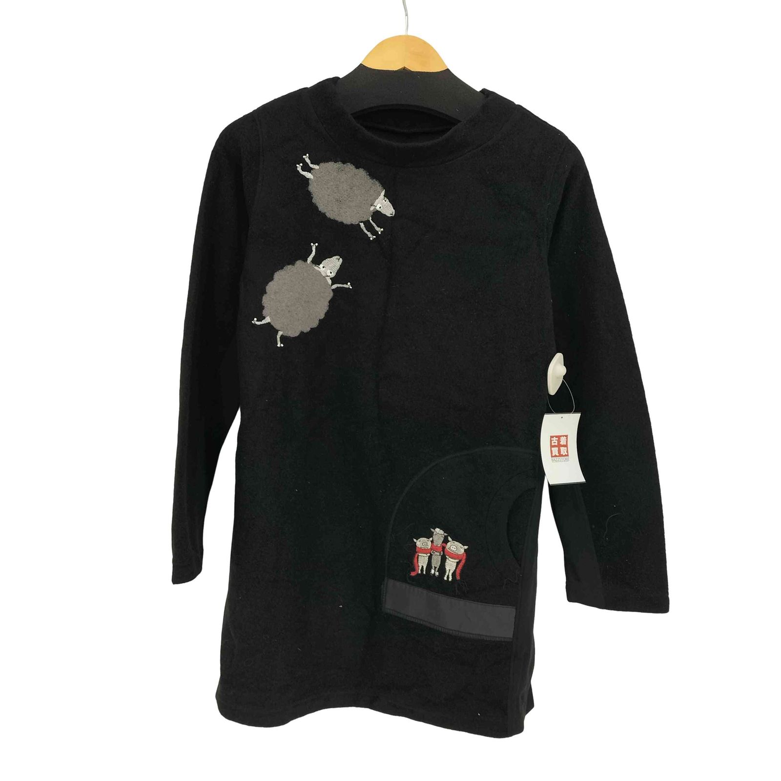 美品✨　オレボレブラ アルベロベロ ぶたさん　ビジュー　長袖シャツ　ウール混 アルベロベロ OLLEBOREBLA オレボレブラ ブタさん ヒツジさん ビジュー