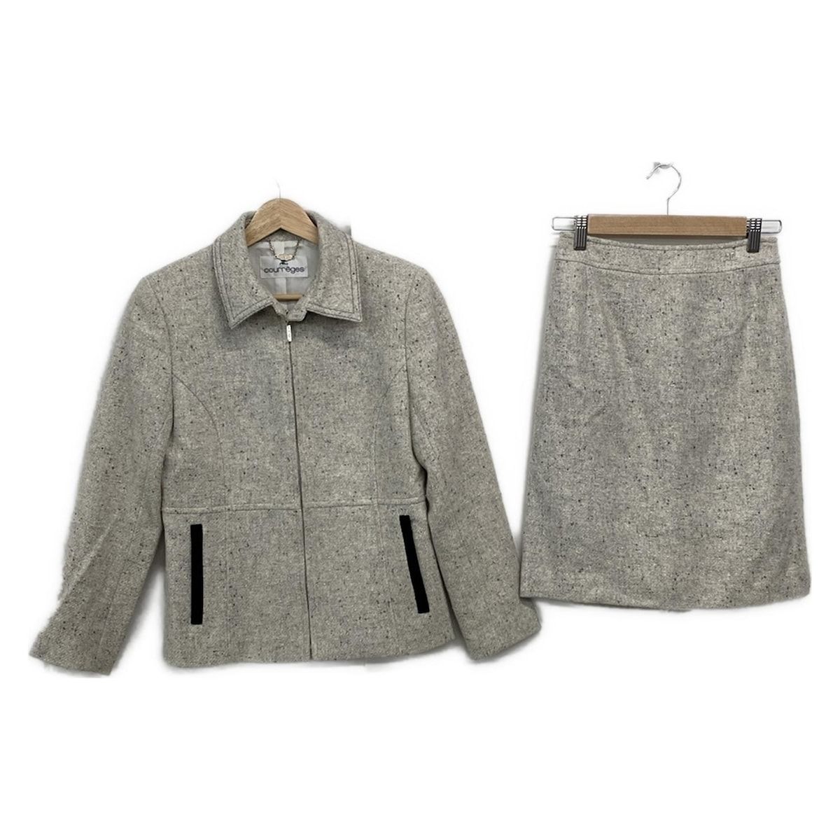 COURREGES(クレージュ) スカートセットアップ レディース美品 - グレー