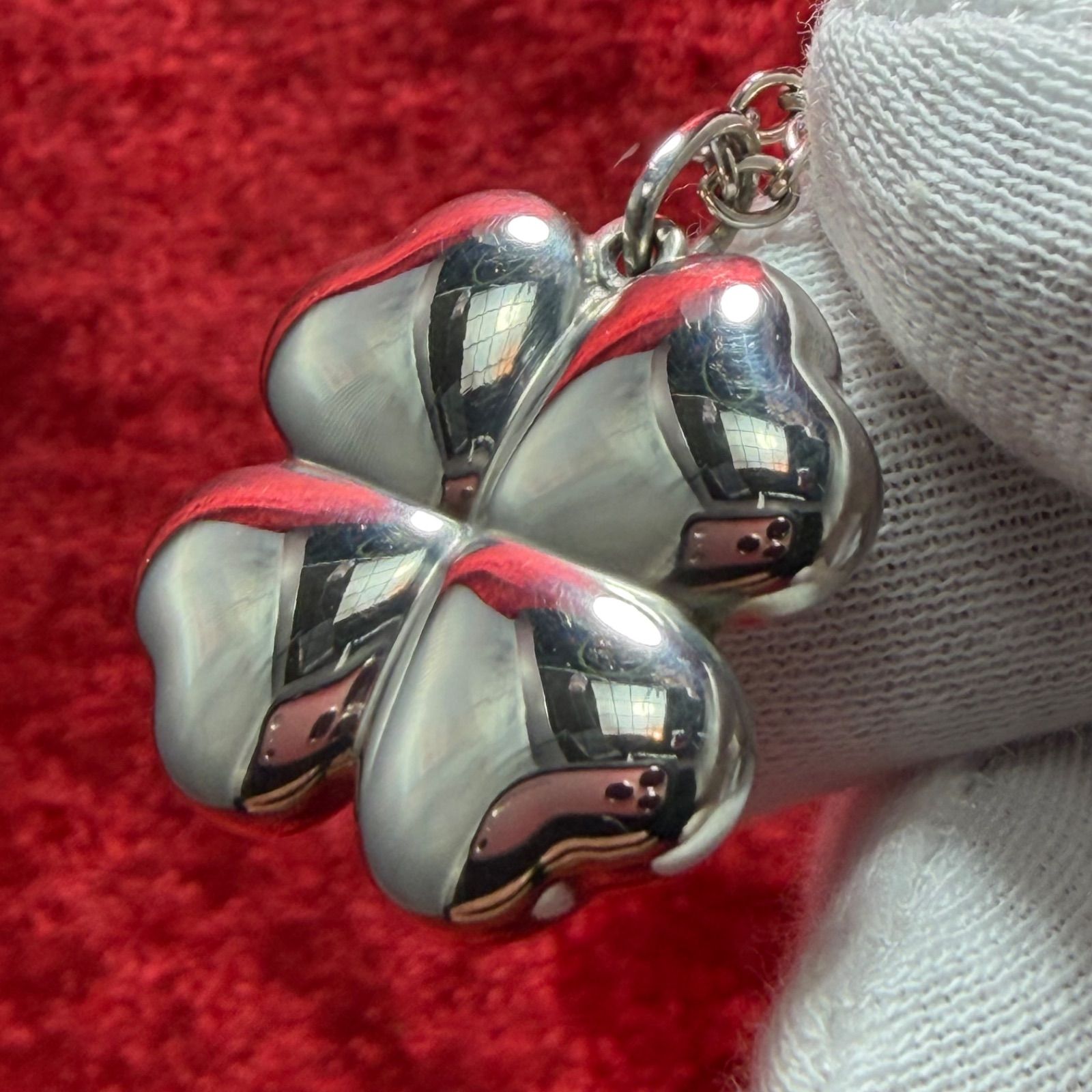 ジョージジェンセン　クローバー　ペンダント　ネックレス　シルバー925 美品 可愛いクローバー ネックレス ジョージジェンセン/GEORG JENSEN