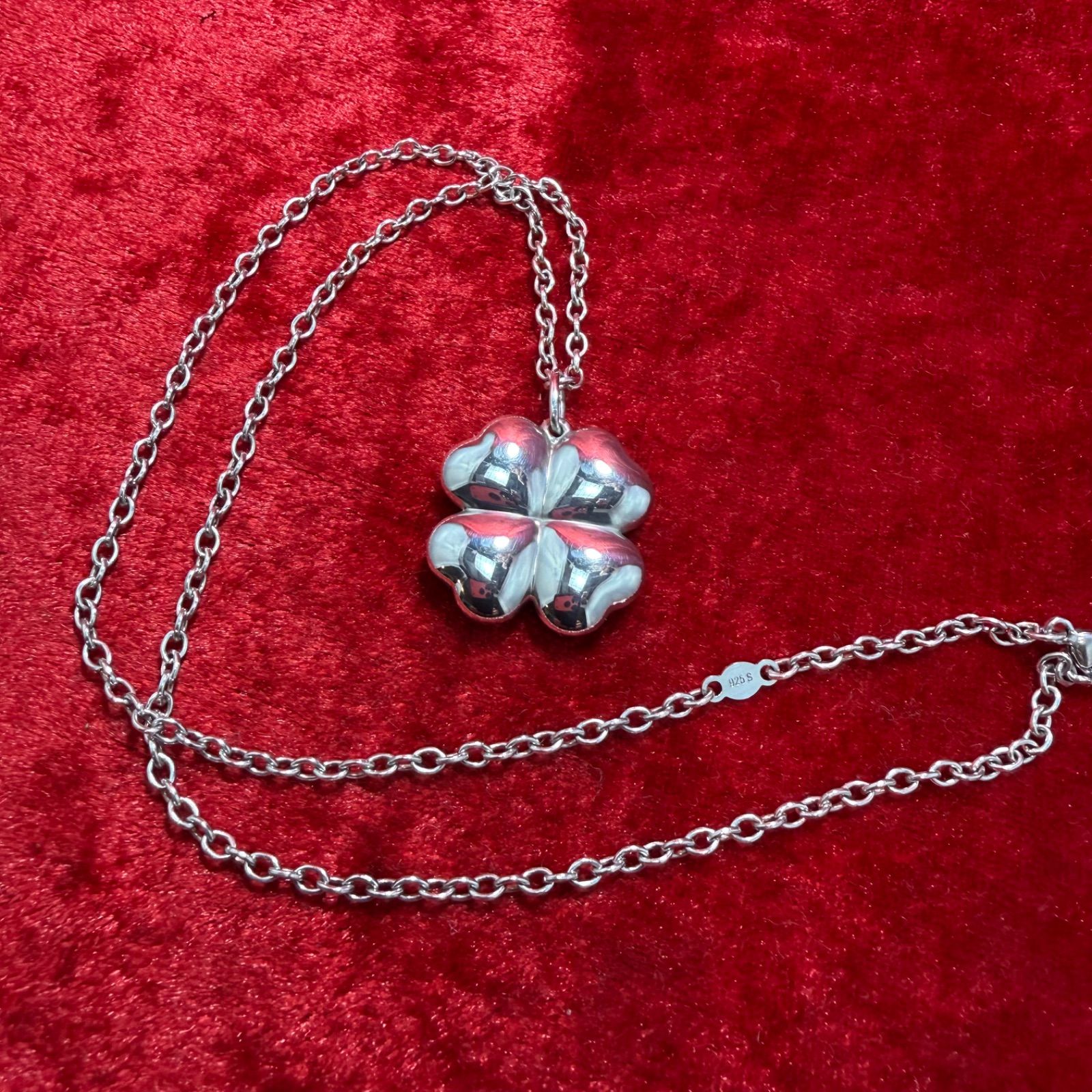 ジョージジェンセン　クローバー　ペンダント　ネックレス　シルバー925 美品 可愛いクローバー ネックレス ジョージジェンセン/GEORG JENSEN