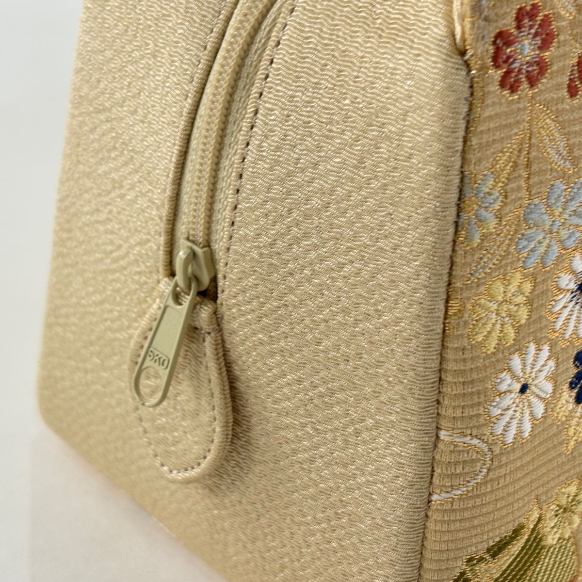 和装バッグ 優品 セミフォーマル 利休バッグ 糸巻き 桜 箔 縮緬