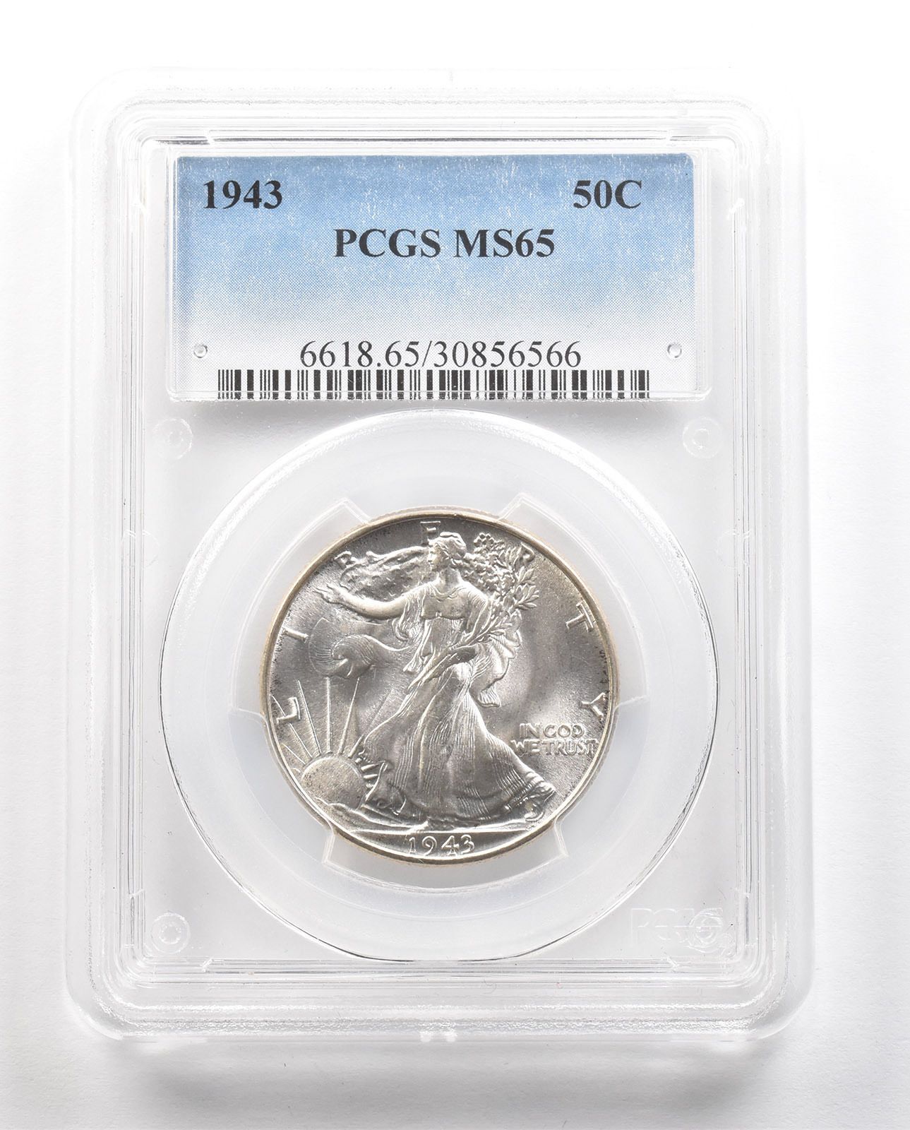 1943年 P ウォーキングリバティ　極美 1943年ウォーキング・リバティ・ハーフダラー MS65 PCGS *6516 - メルカリ