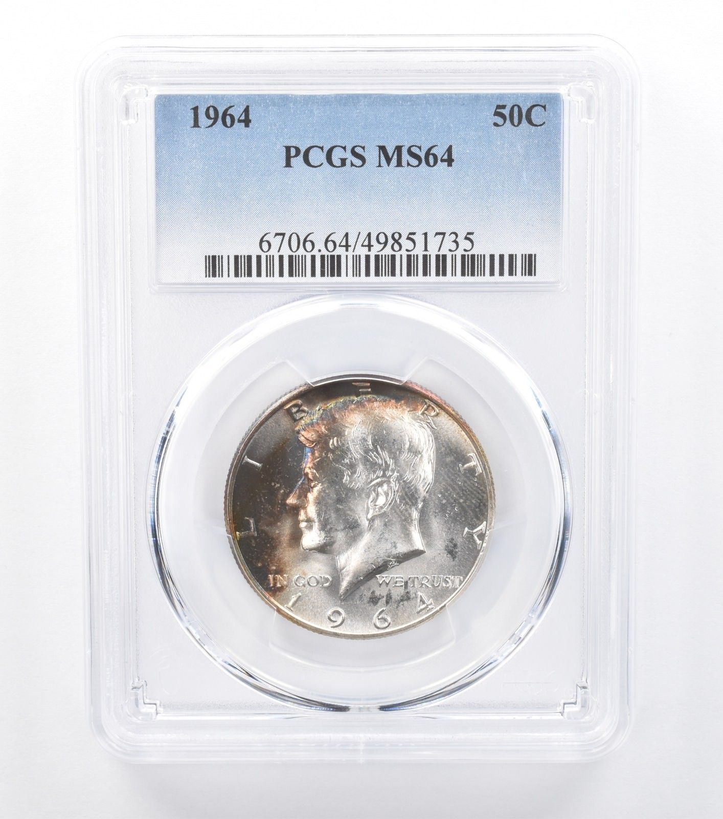 アメリカ 1964 ケネディ ハーフダラー 銀貨 PCGS MS65 1964年 ケネディ ハーフダラー MS64 PCGS ペリフェラル T *7778 - メルカリ