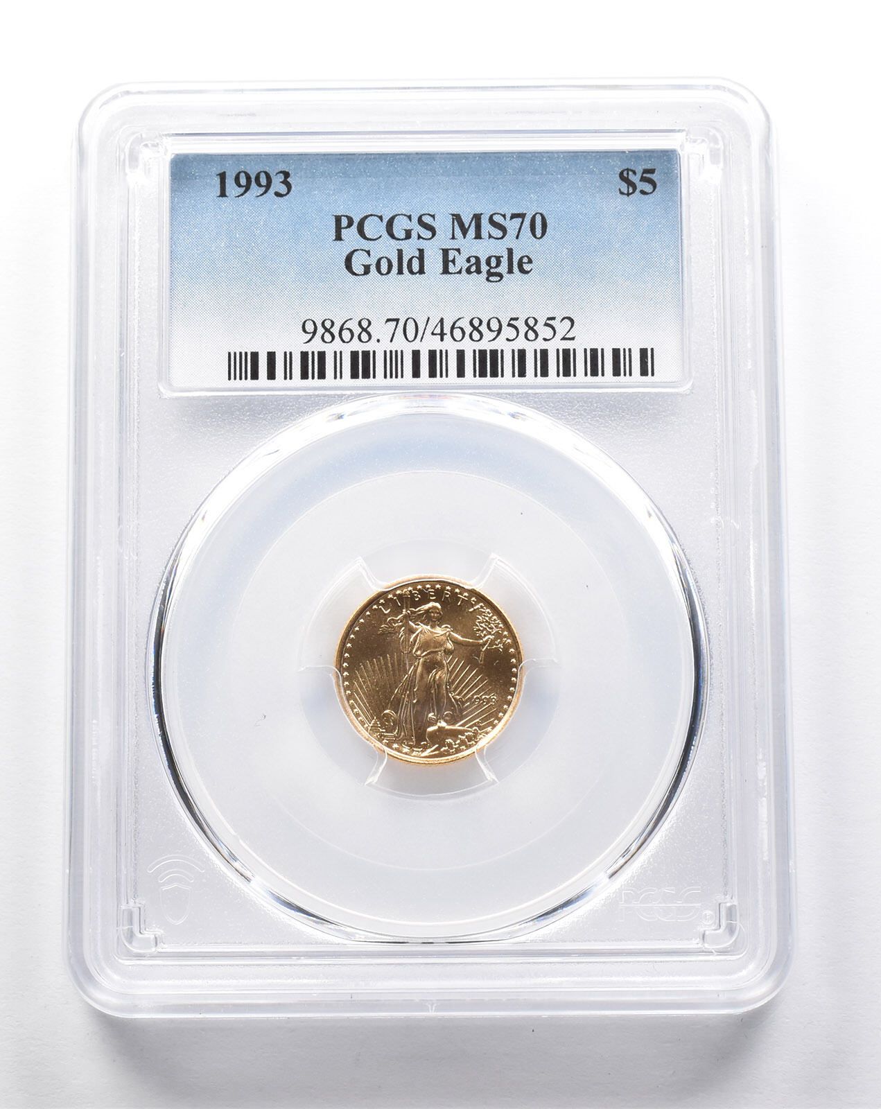 MS70 1993年 5ドル アメリカンゴールドイーグル 1/10オンス ゴールド