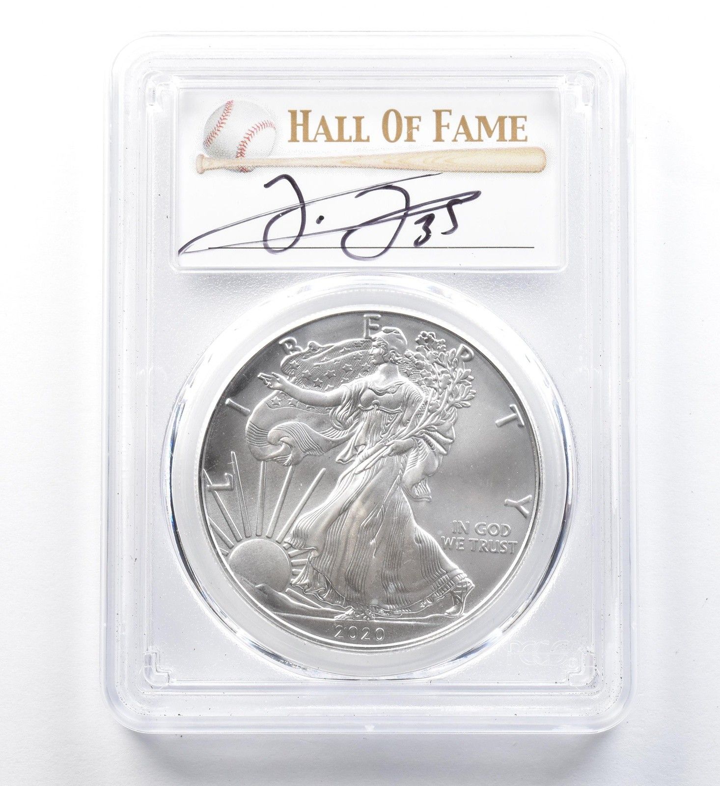 【新品】アメリカン シルバー イーグル銀貨2020シルバーPCGS MS70 2020年 (P) アメリカン シルバー イーグル フランク・トーマス発行