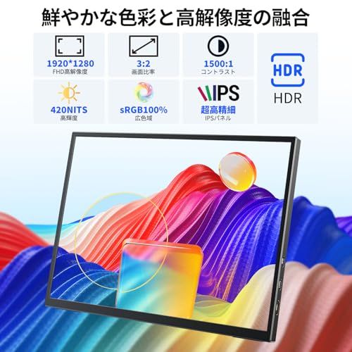 モバイルモニター 10.5インチ FHD1280P モバイルディスプレイ 高輝度