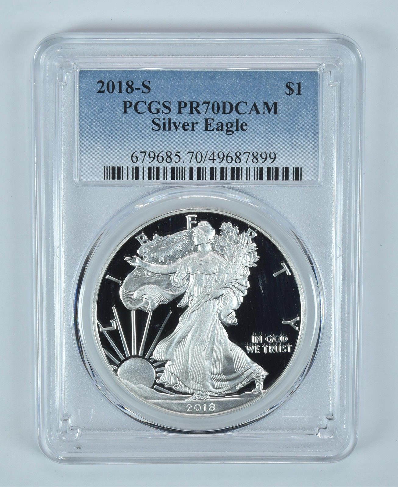 2018-S アメリカン シルバー イーグル PR70 DCAM PCGS ブルーラベル