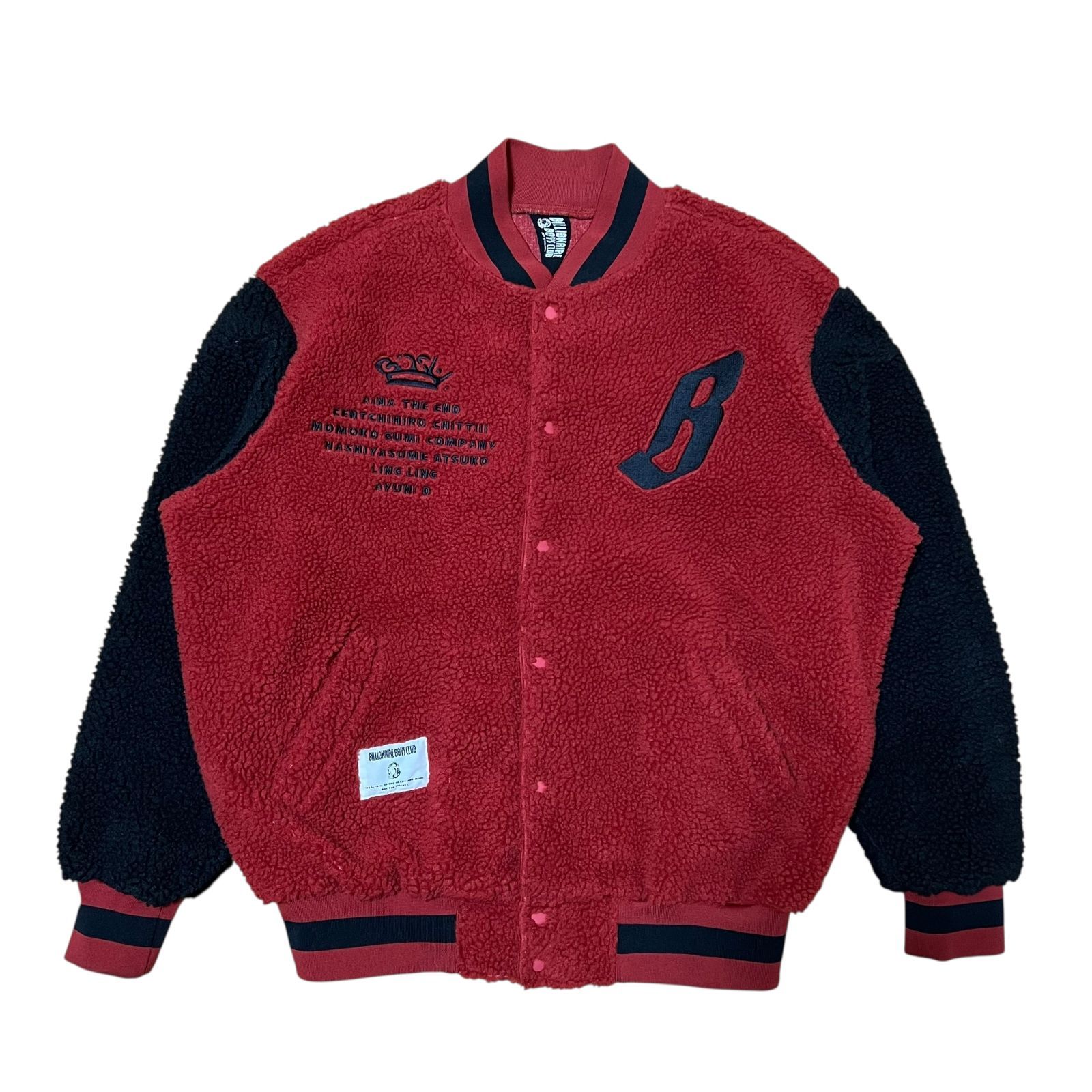 BILLIONAIRE BOYS CLUB × BiSH ボアスタジャン レッド×ブラック M 