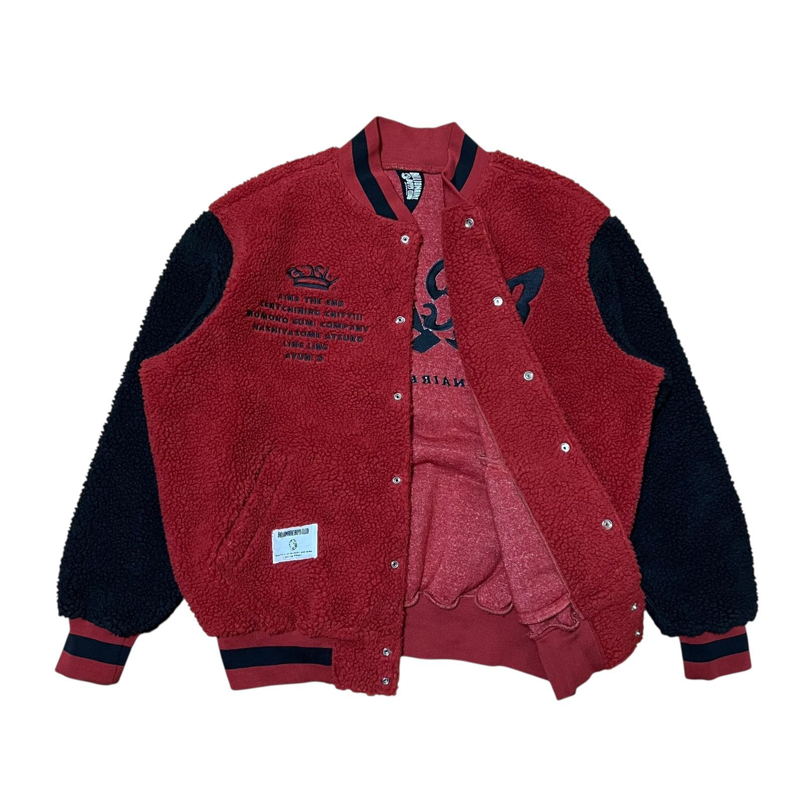 BILLIONAIRE BOYS CLUB × BiSH ボアスタジャン レッド×ブラック M 