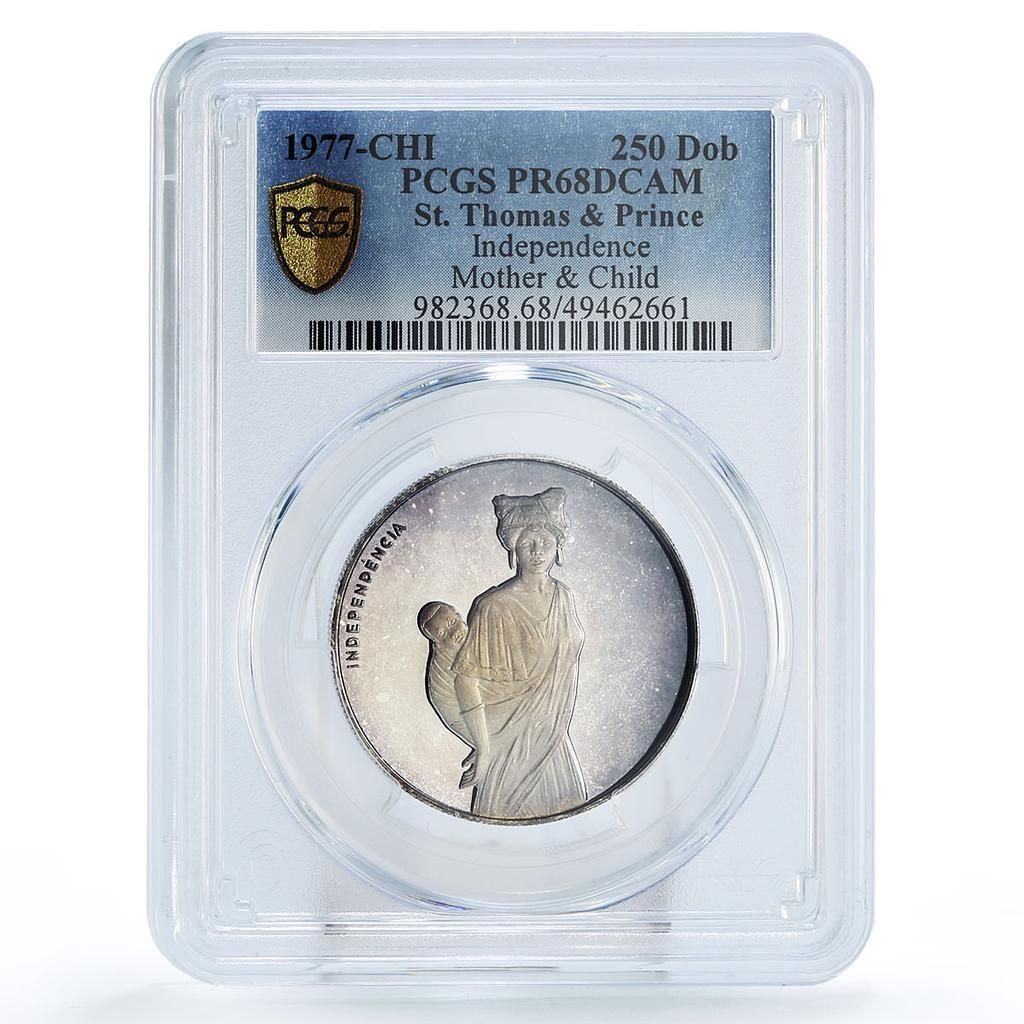 サントメ 250ドブラ 独立記念 母と子 PR68 PCGS 銀貨 1977年 - メルカリ