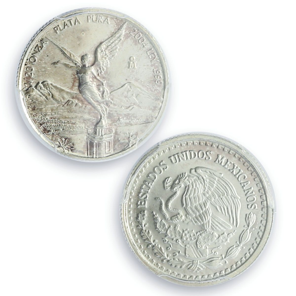 メキシコ 1/20 オンザ・リベルタッド 独立の天使 MS68 PCGS 銀貨 2004