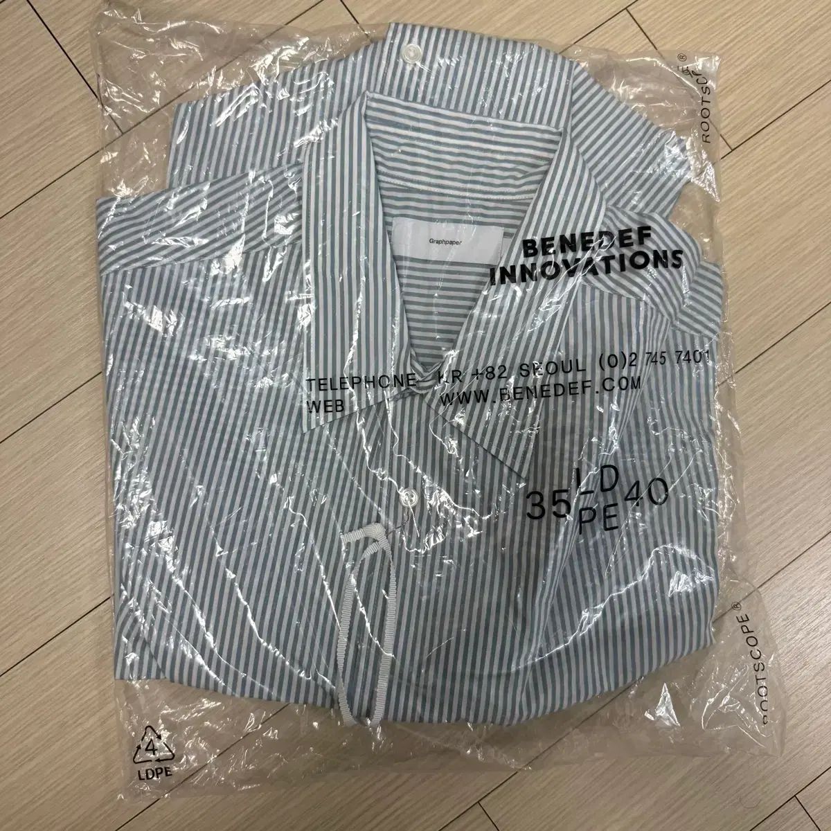 グラフペーパー オーバーサイズ レギュラーカラー シャツ グリーン