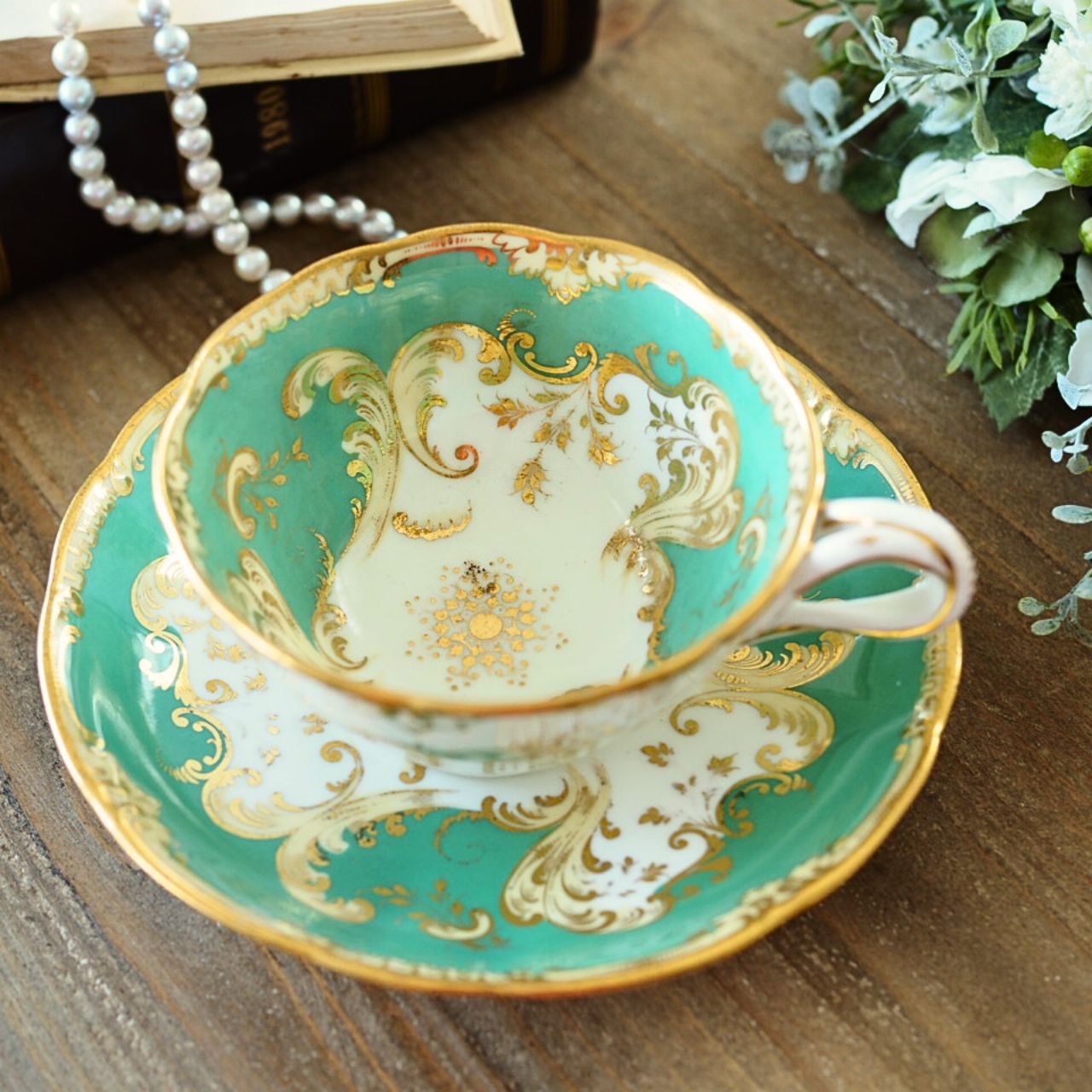 キッチン・食器 【STORY CUPコレクション】英国ミントン グリーン×金彩