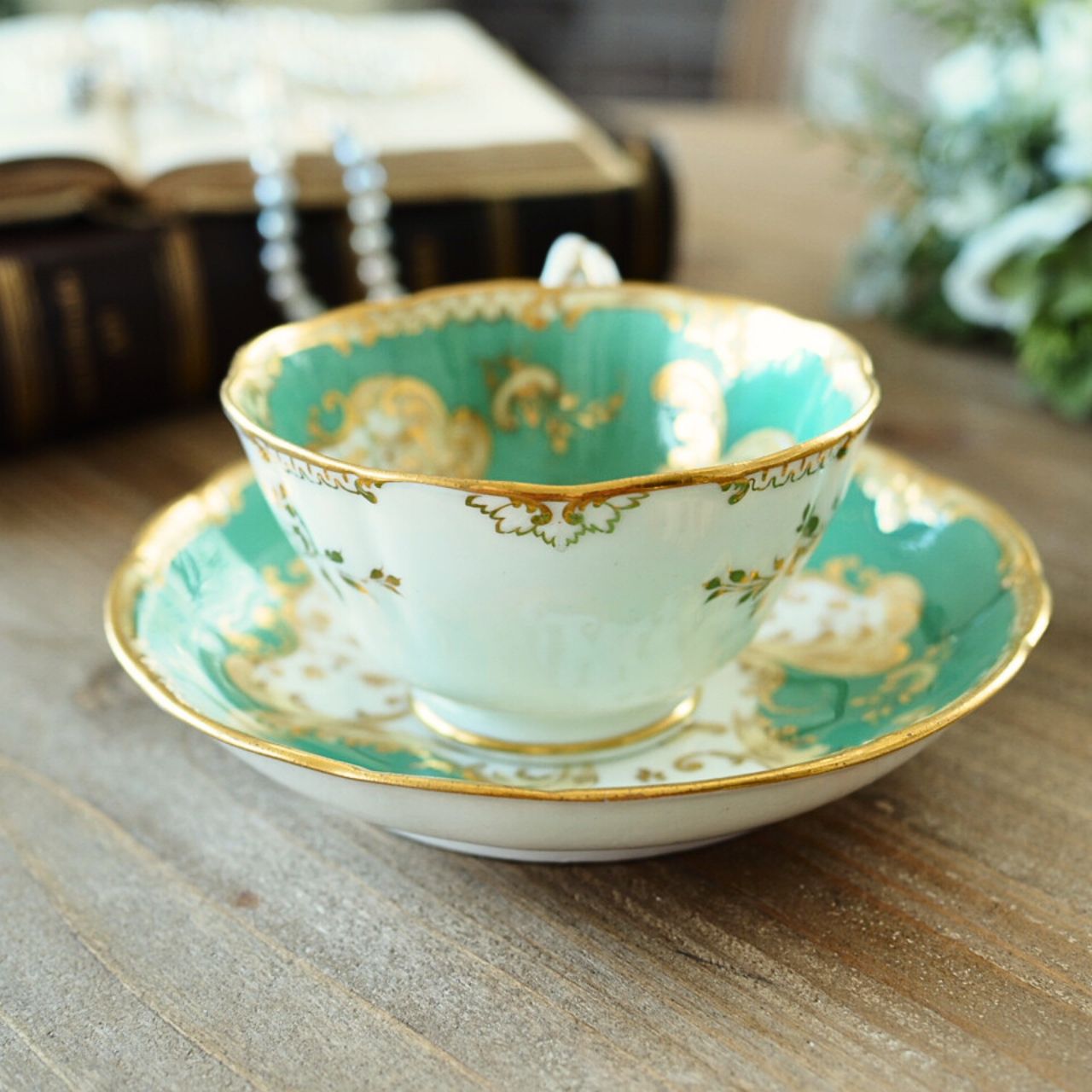 キッチン・食器 【STORY CUPコレクション】英国ミントン グリーン×金彩