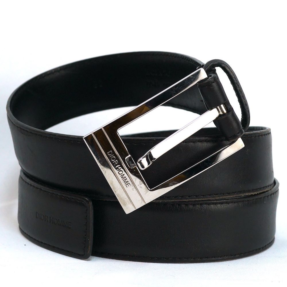 DIOR HOMME ディオールオム レザー ベルト 約28mm 90サイズ ブラウン