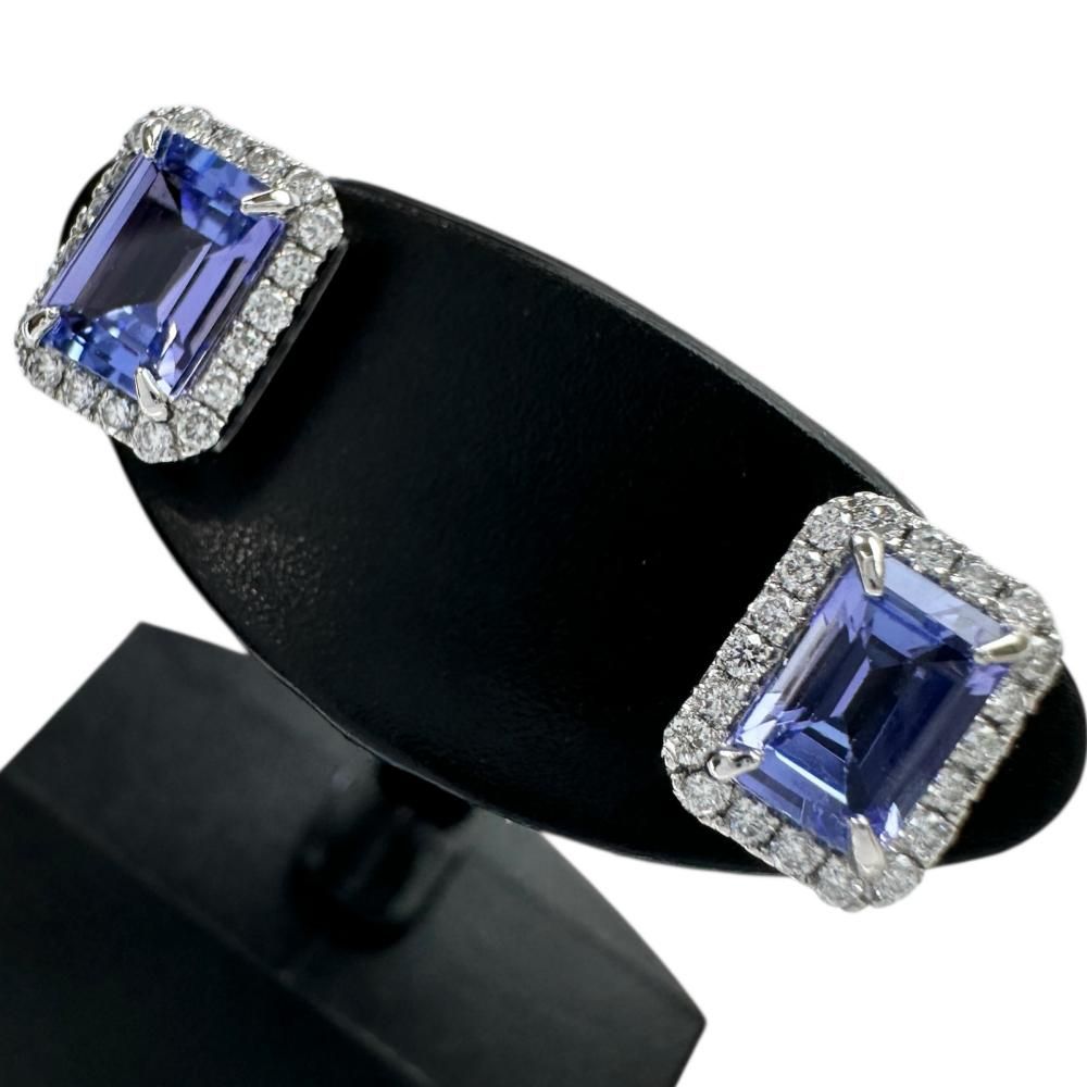 タンザナイト 0.52/0.54ct ダイヤモンド 0.09/0.09ct ピアス Pt950