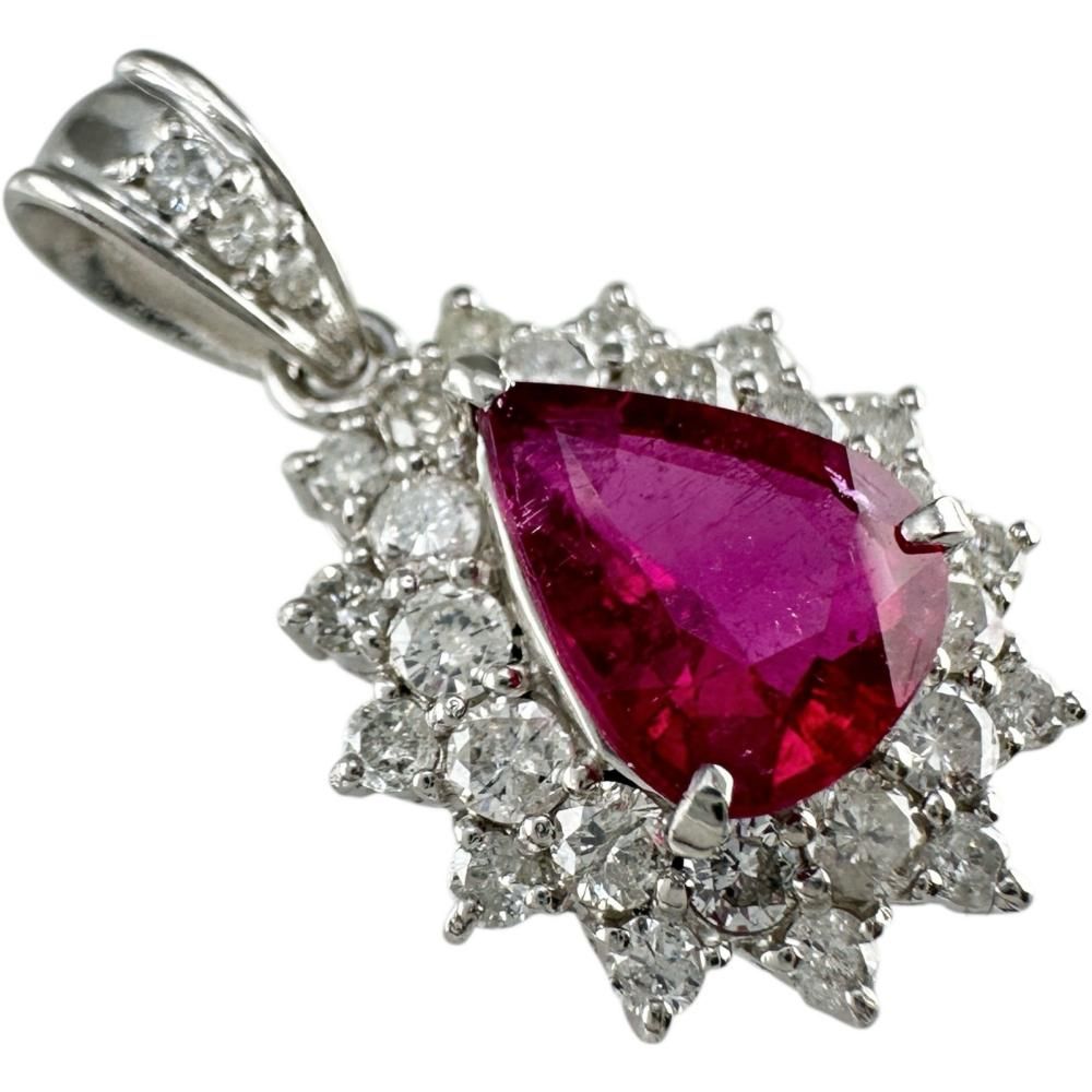 ルベライト 2.96ct/ダイヤ 計0.14ct Pt900 ペンダントトップ ルベライト 2.96ct/ダイヤ 計0.14ct Pt900 ペンダントトップ