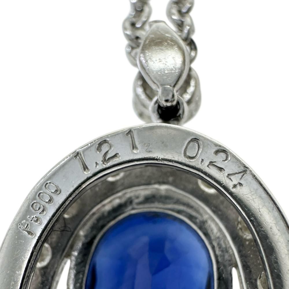 サファイア 1.21ct ダイヤモンド 0.24ct ネックレス Pt900プラチナ