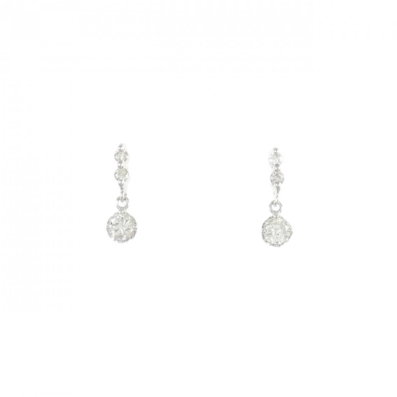 ピアス ★K18WG ダイヤ合計0.2ct ★ ダイヤ6連 スィング K18WG ダイヤモンド ピアス 0.2CT - メルカリ