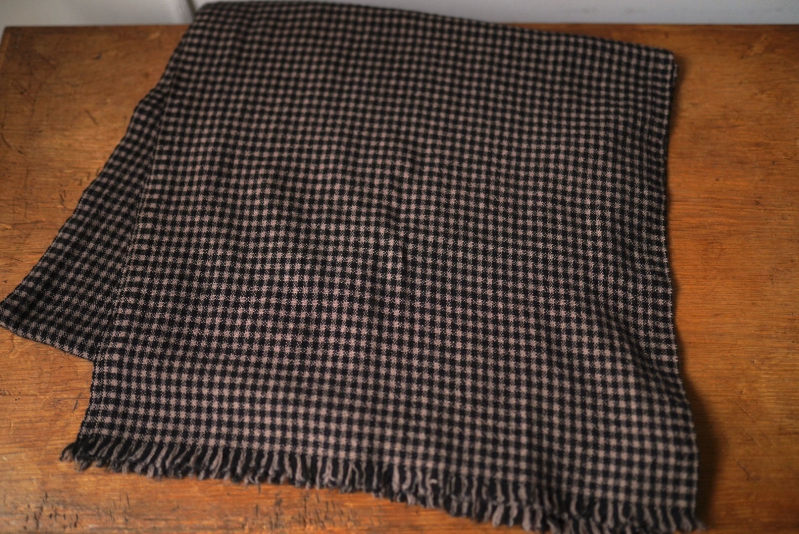 Zanina 千鳥格子ウールカシミヤハウンドトゥースチェックストール