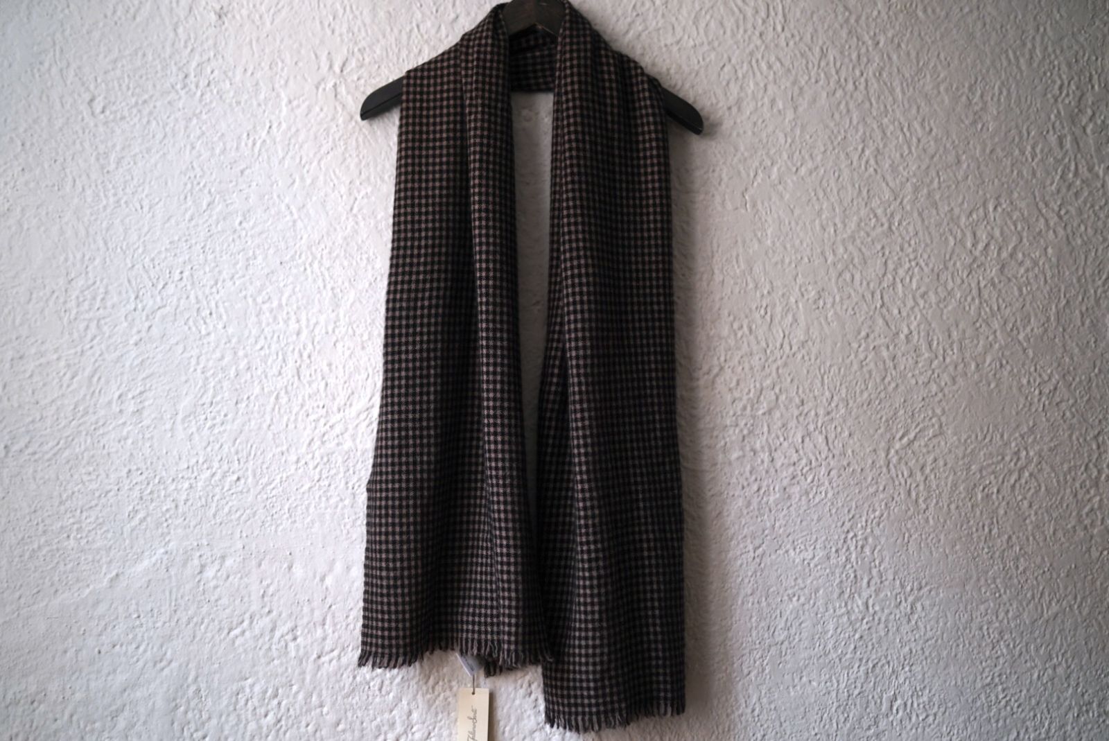 Zanina 千鳥格子ウールカシミヤハウンドトゥースチェックストール