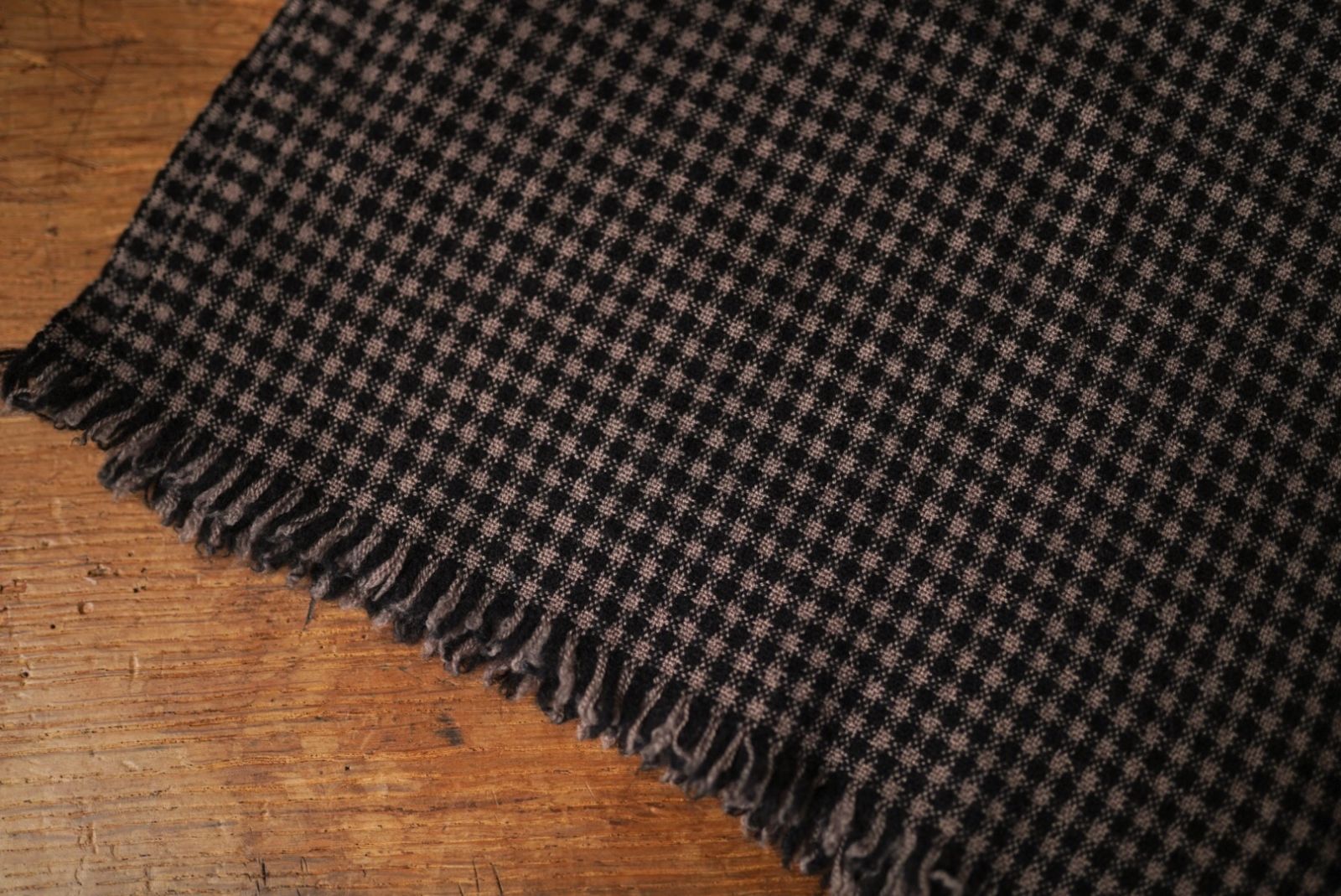Zanina 千鳥格子ウールカシミヤハウンドトゥースチェックストール