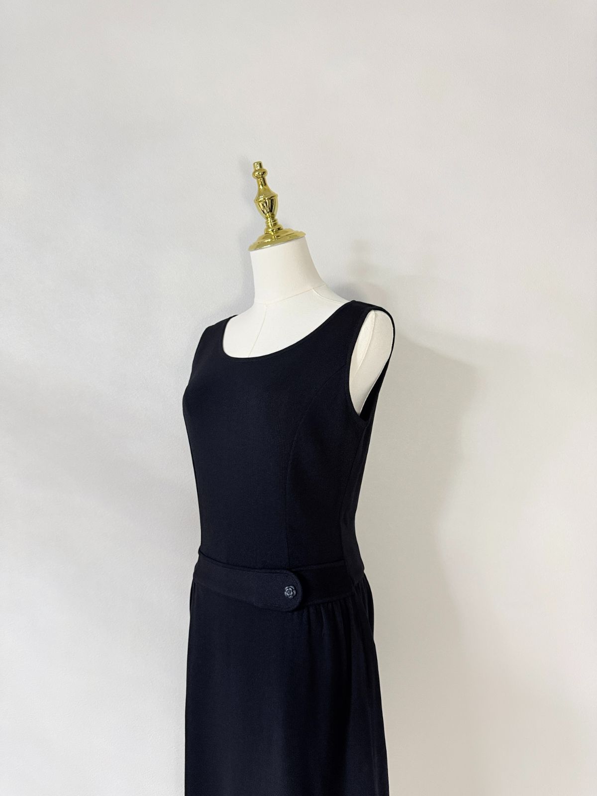 極美品Rene/ ルネ ニットワンピース 36 ネイビー アセテートBLEND