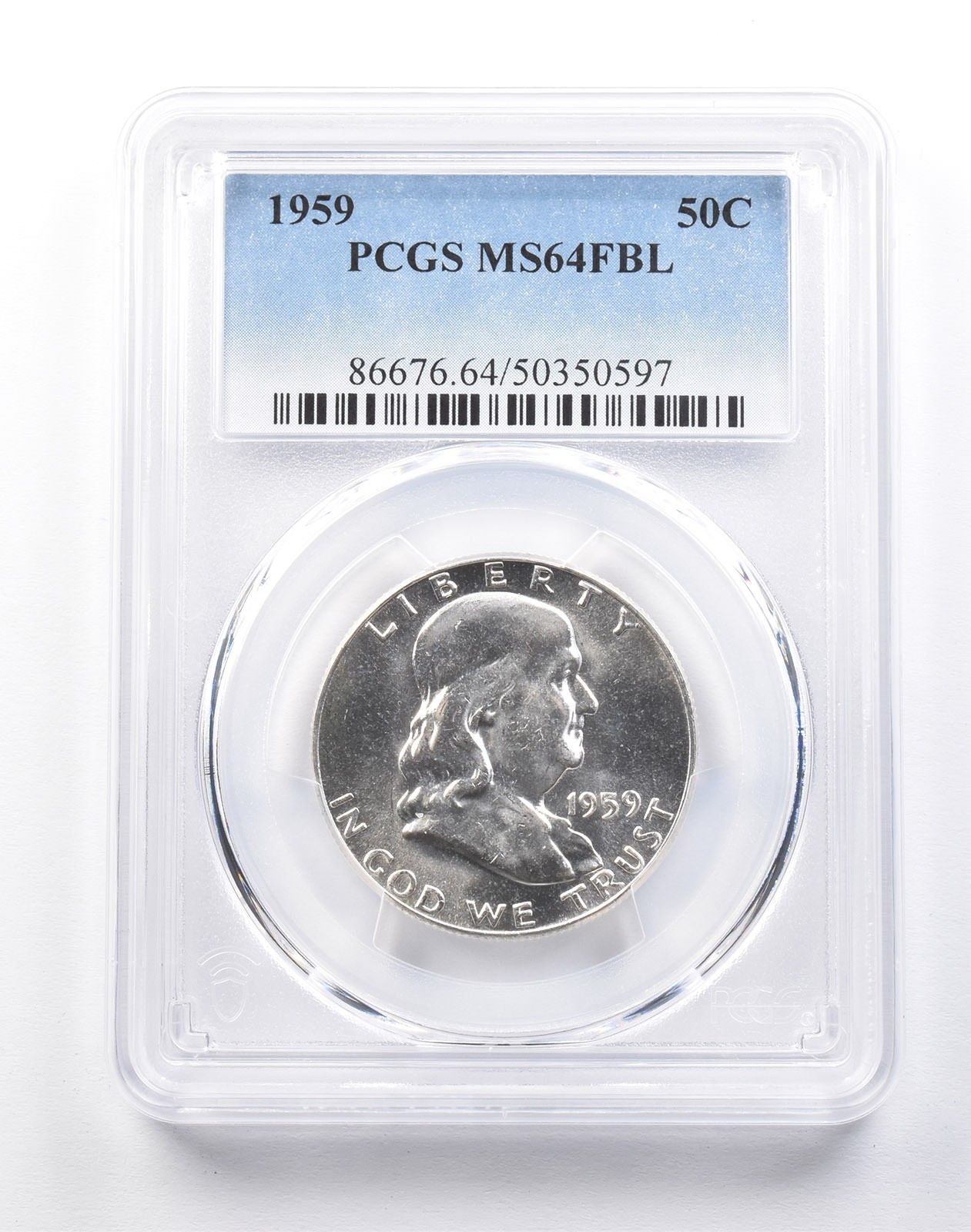 1959年 フランクリン ハーフダラー タイプ2 リバース MS64 FBL PCGS