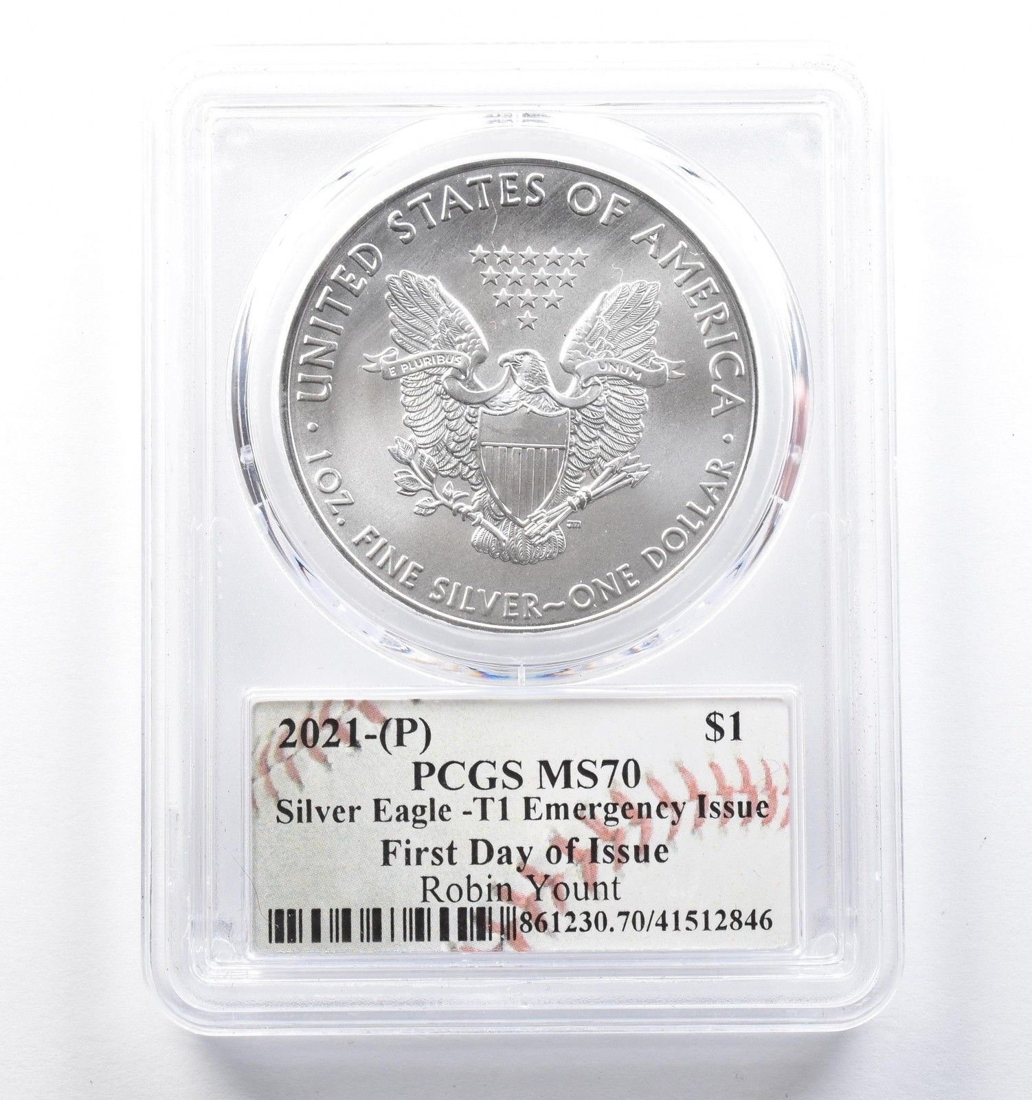 2021年 (P) アメリカン シルバー イーグル タイプ1 ヤング発行 FDOI