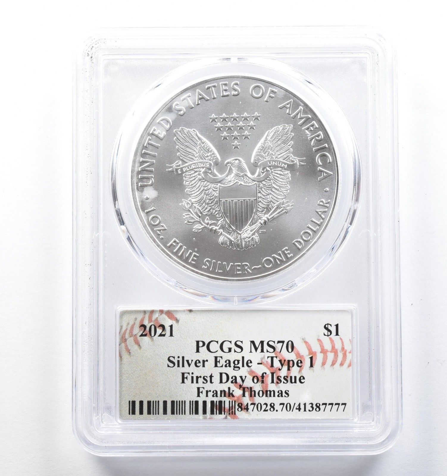 2021年 アメリカン シルバー イーグル タイプ1 フランク・トーマス