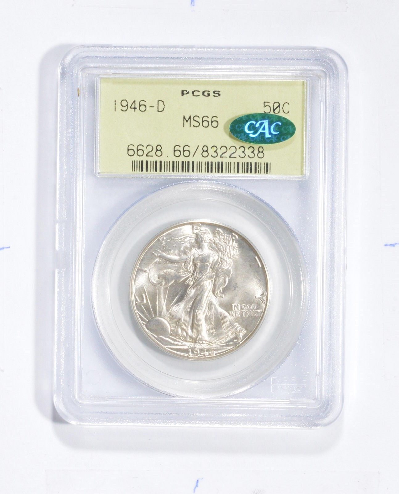 MS66 1946-D ウォーキング・リバティ・ハーフダラー - CAC - PCGS