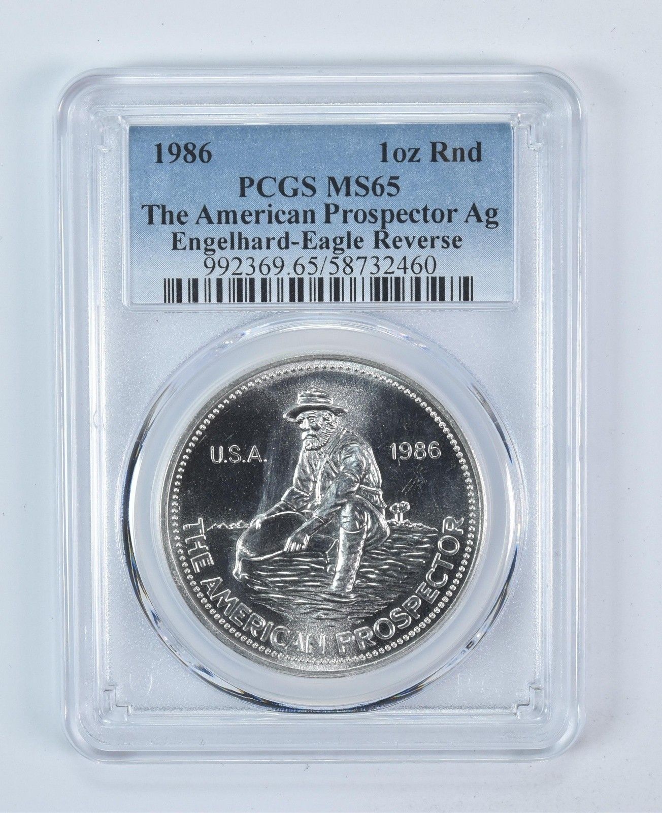 1986年 エンゲルハード プロスペクター 1オンス シルバー ラウンド