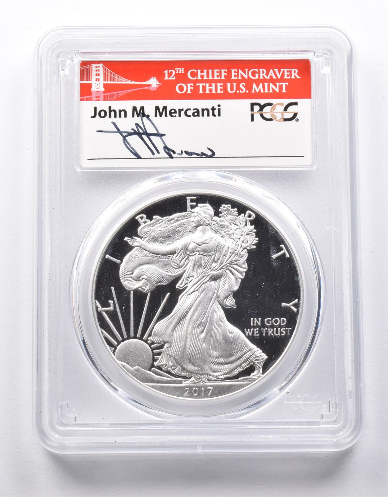 PR70DCAM 2017-S アメリカン シルバー イーグル メルカンティ サイン