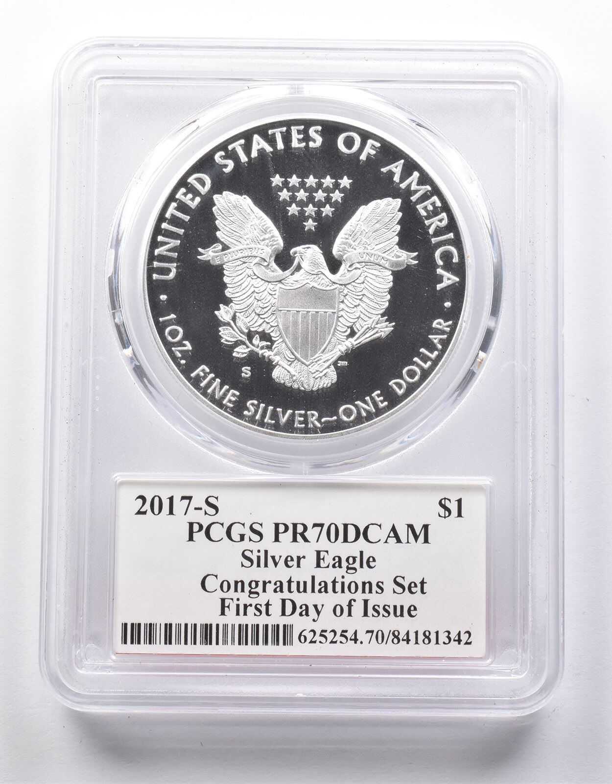 PR70DCAM 2017-S アメリカン シルバー イーグル メルカンティ サイン