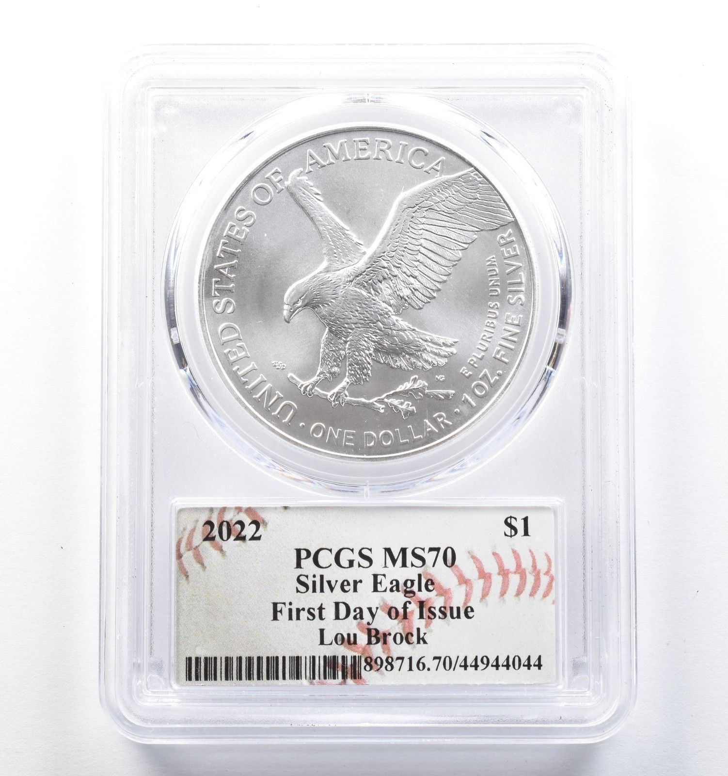 2022年 アメリカン シルバー イーグル ルー・ブロック FDOI MS70 PCGS