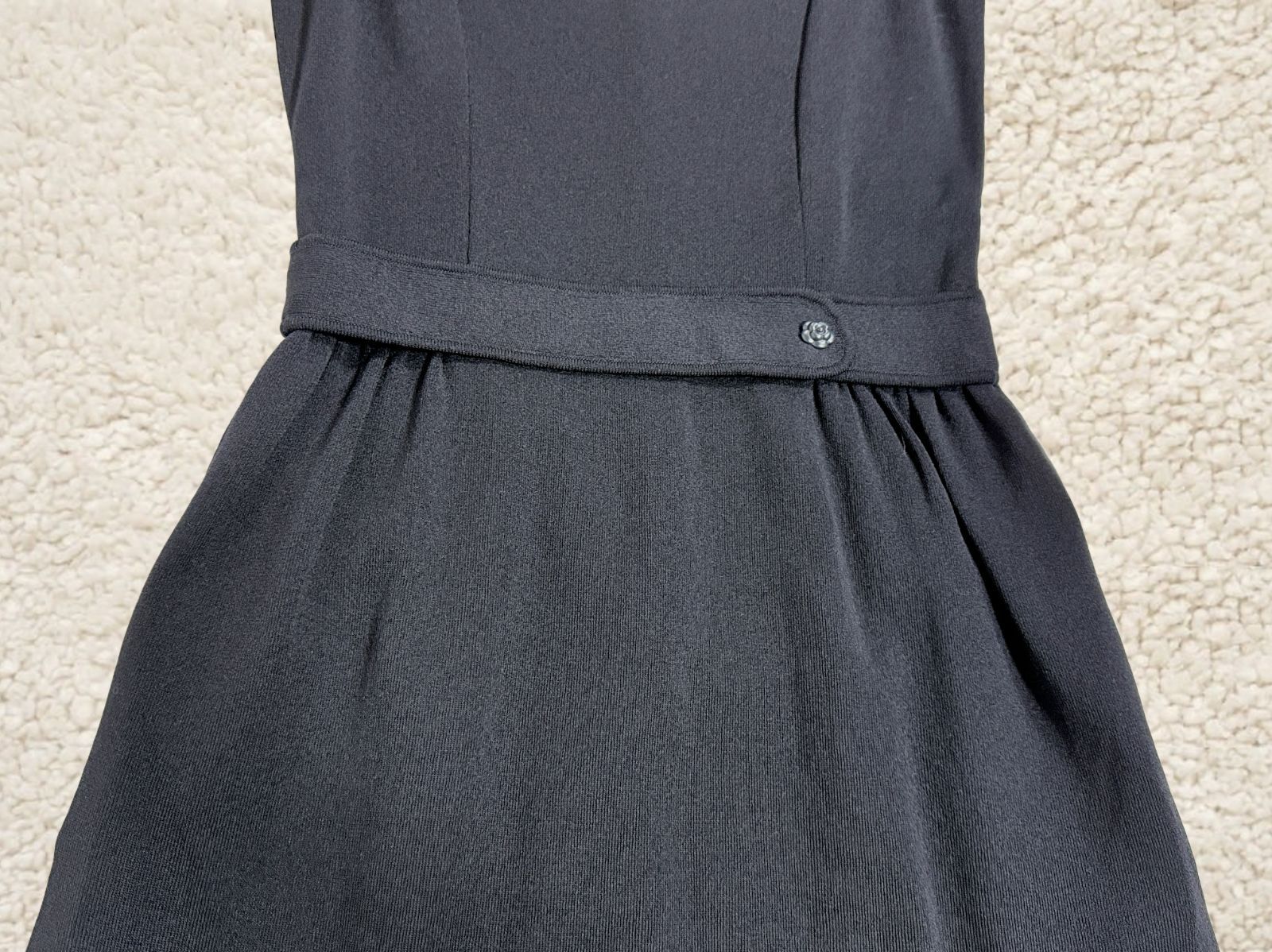 極美品Rene/ ルネ ニットワンピース 36 ネイビー アセテートBLEND