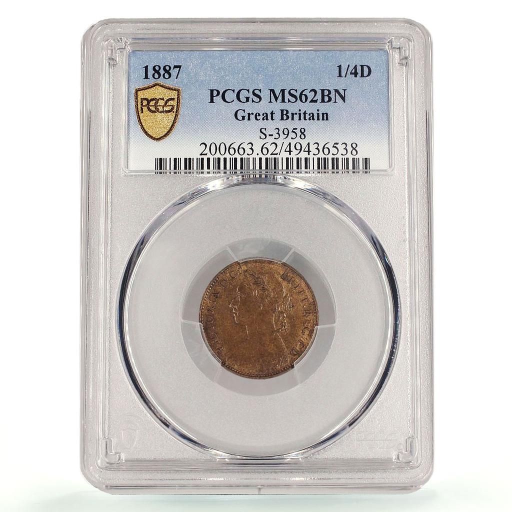 イギリス 1ペニー 通常貨幣 ヴィクトリア女王 MS62 PCGS ブロンズ