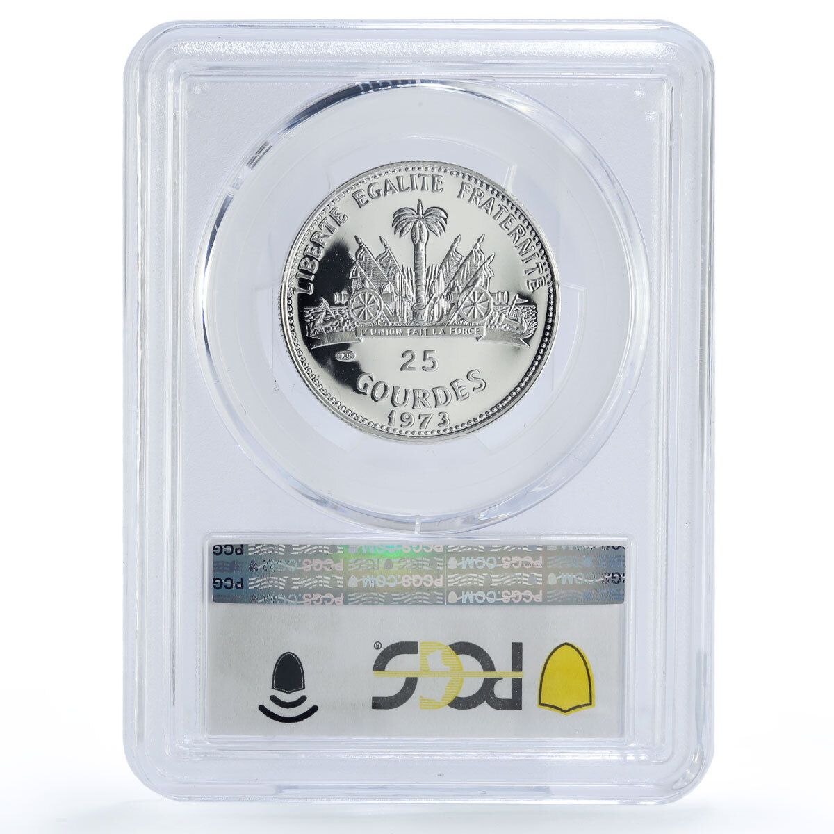 ハイチ 25 グールド クリストファー・コロンブ PR69 PCGS 銀貨 1973年