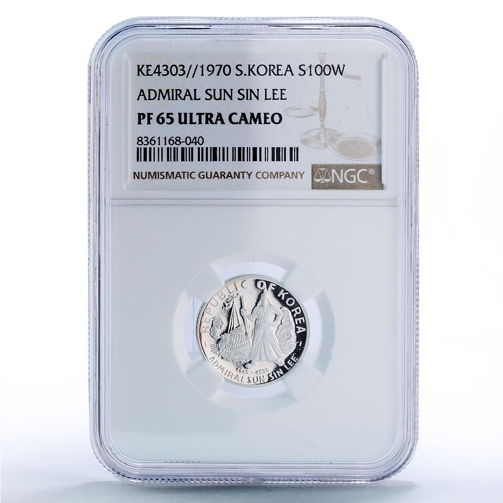 韓国 100ウォン 李承晩提督 艦船史 PF65 NGC銀貨 1970年 - メルカリ