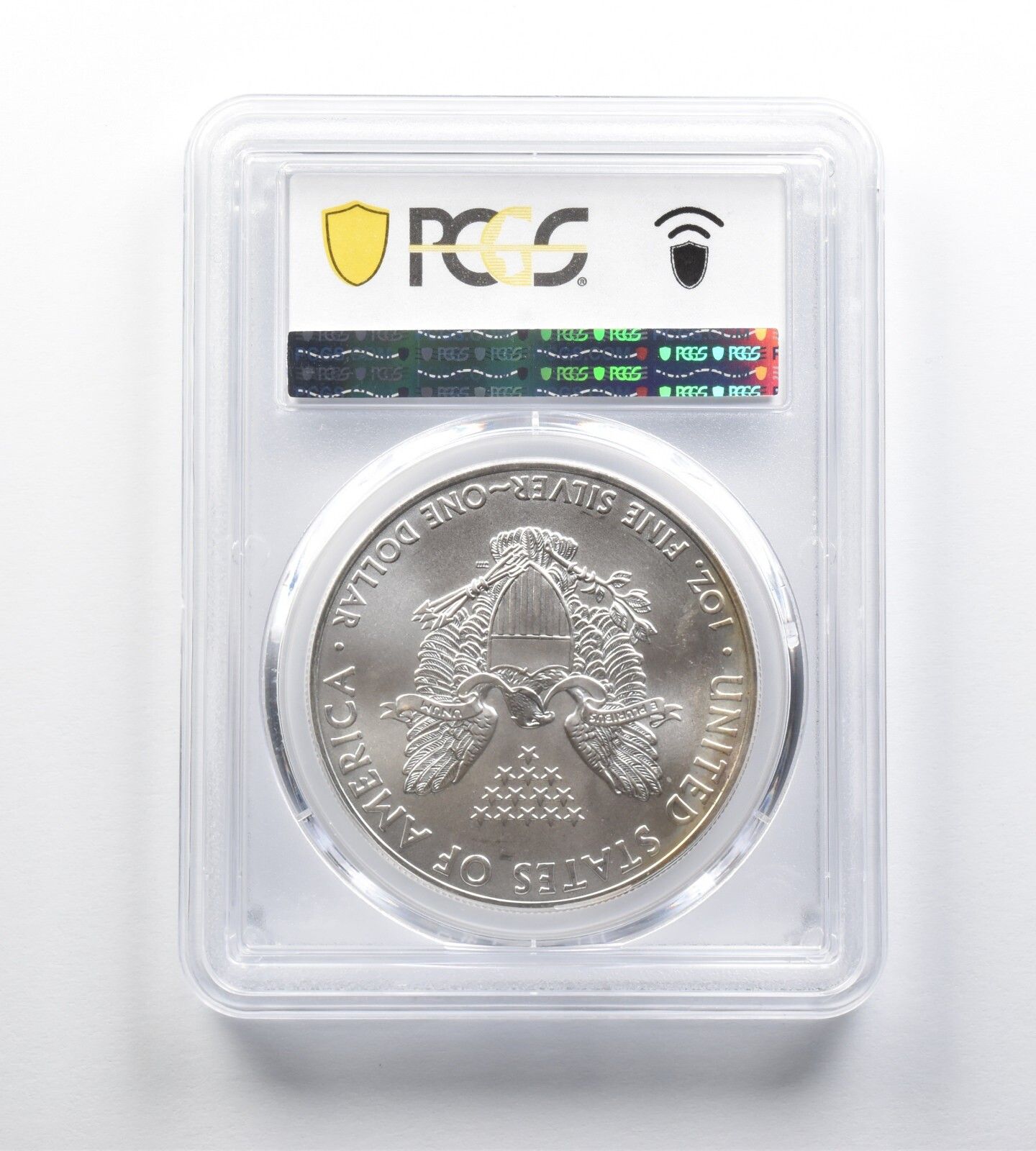 MS69 2014 アメリカン シルバー イーグル PCGS T イエロー/ブルー