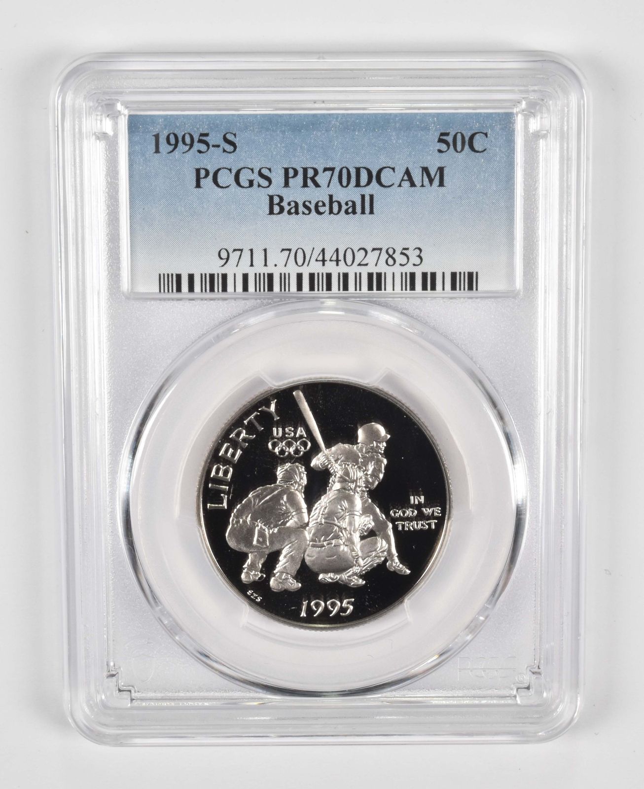 1995-S PR70 オリンピック野球記念ハーフドル PCGS ブルーラベル